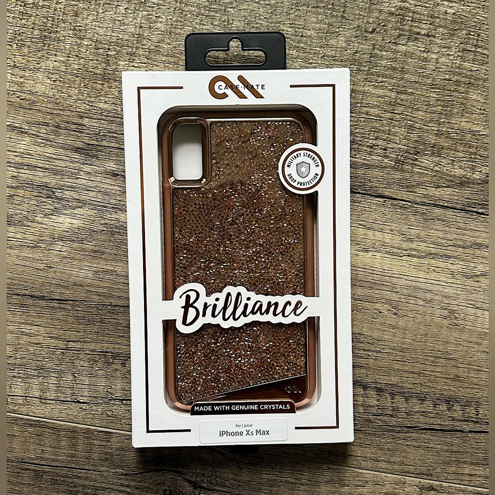 CaseMate iPhone XS Max Brilliance Rose Gold Genuine Crystals Case